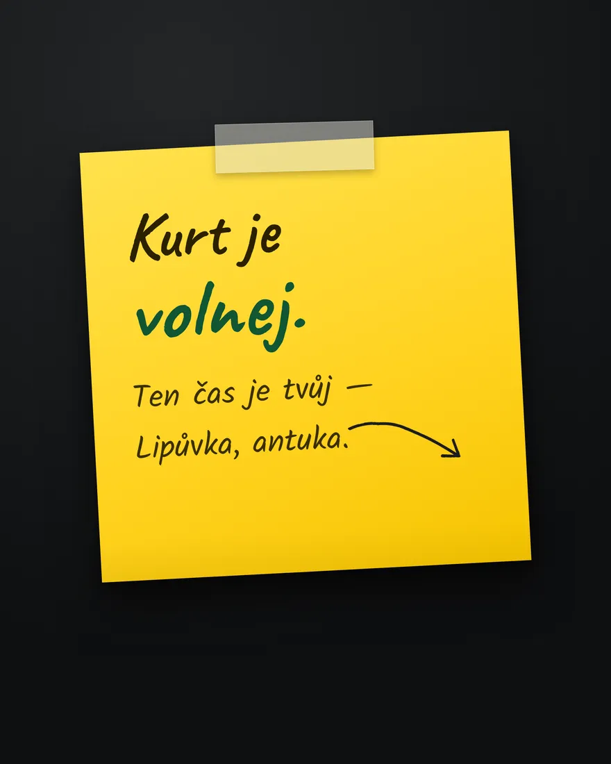Post: kurt je volný, ručně psaný lístek